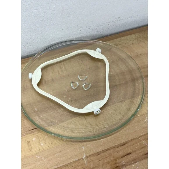 Whirlpool Microwave Glass Turntable Plate Tray w/ Support Ring For UMV1160CW - Picture 2 of 11
